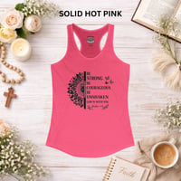 Image 3 of Be Strong and Courageous Inspirational Workout Top - Women's Racerback Tank