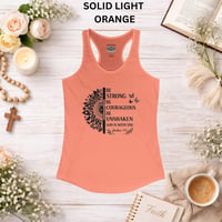 Image 4 of Be Strong and Courageous Inspirational Workout Top - Women's Racerback Tank