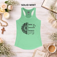 Image 5 of Be Strong and Courageous Inspirational Workout Top - Women's Racerback Tank
