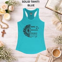 Image 6 of Be Strong and Courageous Inspirational Workout Top - Women's Racerback Tank