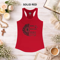 Image 7 of Be Strong and Courageous Inspirational Workout Top - Women's Racerback Tank
