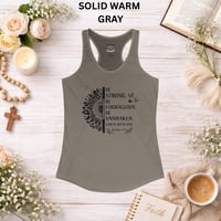 Image 8 of Be Strong and Courageous Inspirational Workout Top - Women's Racerback Tank
