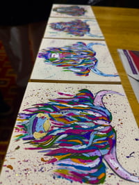 Image 2 of Rainbow Highland Cow Ceramic Tile Paint Party - Friday 10th April 