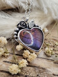Image 4 of Purple Labradorite Heart & Rose