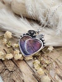 Image 5 of Purple Labradorite Heart & Rose