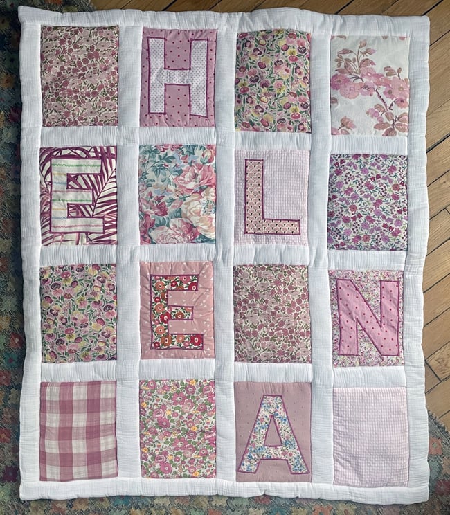 Plaid Bébé rose & blanc 