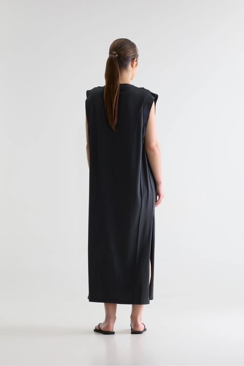 Image of 3-Vestido largo Cling/Black Sand