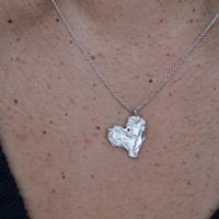Image 2 of Sterling Silver Red Garnet Heart Pendant