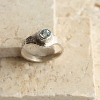 Image 1 of Blue Aquamarine Sterling Silver Ring