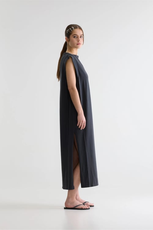 Image of 3-Vestido largo Cling/Black Sand