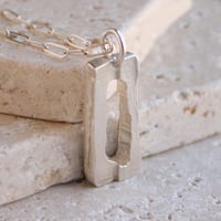Image 2 of Sterling Silver Rectangle Pendant