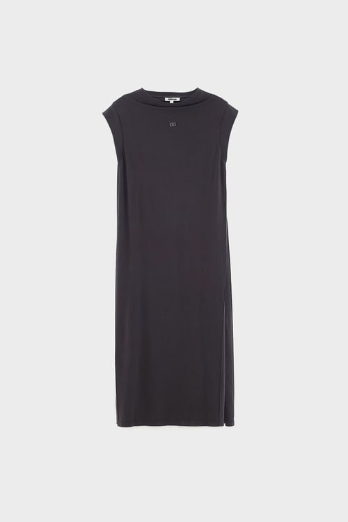 Image of 3-Vestido largo Cling/Black Sand