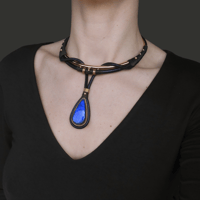 Image 4 of Labradorite 2 Way Torque Choker Necklace