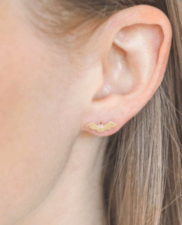 14 kt and Dia Dog Post Earrings - Image 4 of 4