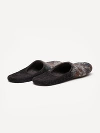 Image 3 of Black Heel Wool Slip-ons
