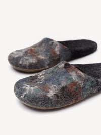 Image 4 of Black Heel Wool Slip-ons