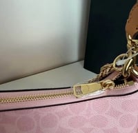 Image 5 of Coach Teri Shoulder Powder Pink Bag In Signature Canvas With Charms