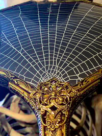 Image 5 of XLarge Vintage Ornate Hand mirror with Real Preserved Web