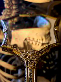 Image 8 of XLarge Vintage Ornate Hand mirror with Real Preserved Web