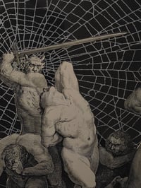 Image 3 of "1800's Dante Inferno Gustave Dore" page with preserved spider web - 1