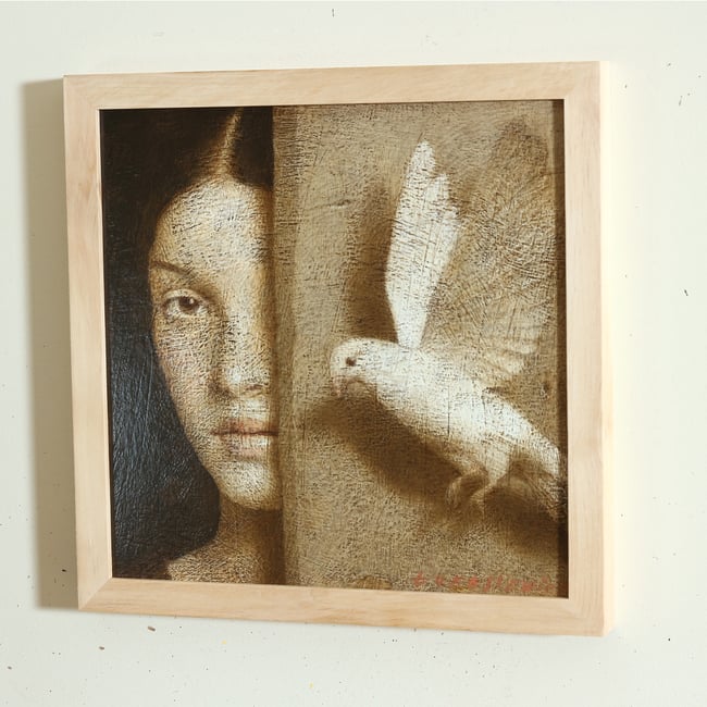 Woman with a bird XIV