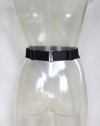 Image 2 of Elastic O Ring Belt in black satin (Size S-M)