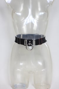 Image 1 of Elastic O Ring Belt in black satin (Size S-M)