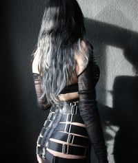 Image 4 of Sample Elastic Bandage skirt in black satin (Size S - M)