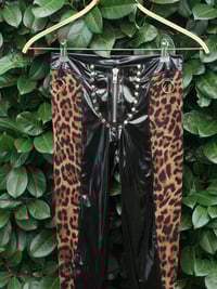 Image 4 of Heavy Zipper Leopard PVC Pants  (Size XS)