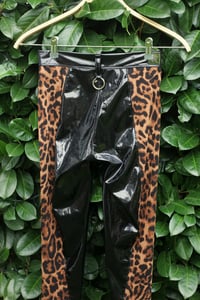 Image 5 of Heavy Zipper Leopard PVC Pants  (Size XS)