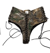 Image 1 of Sample Infinity Lace Up Hotpants in real tree (Size S)