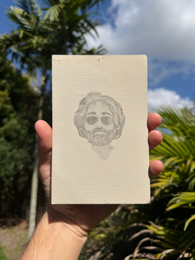 Grateful Dead Early 90s Jerry Caricature 7" Card 