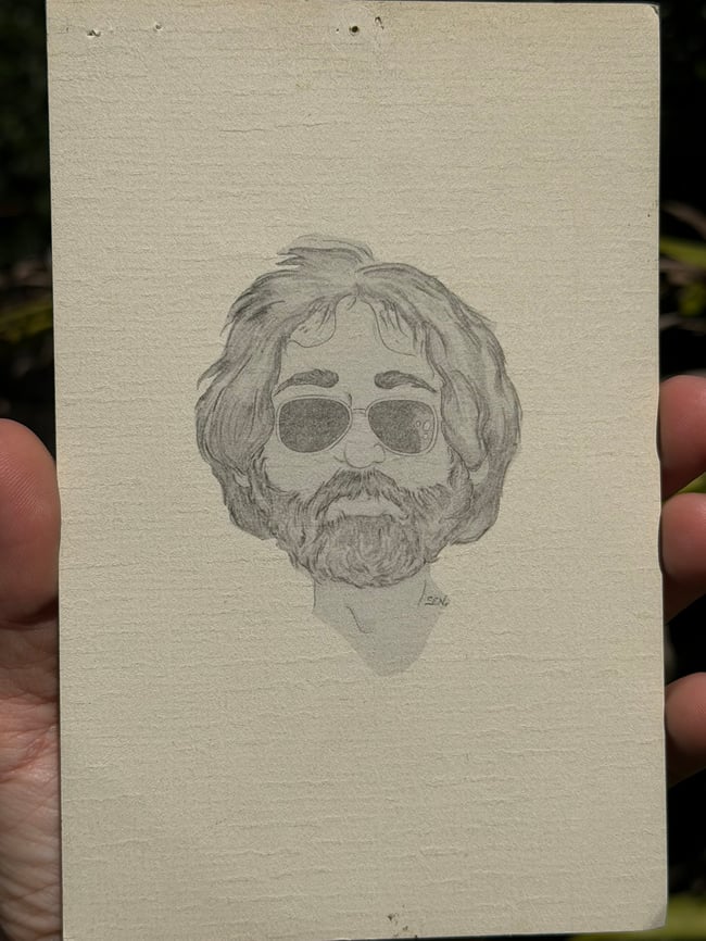Grateful Dead Early 90s Jerry Caricature 7" Card 