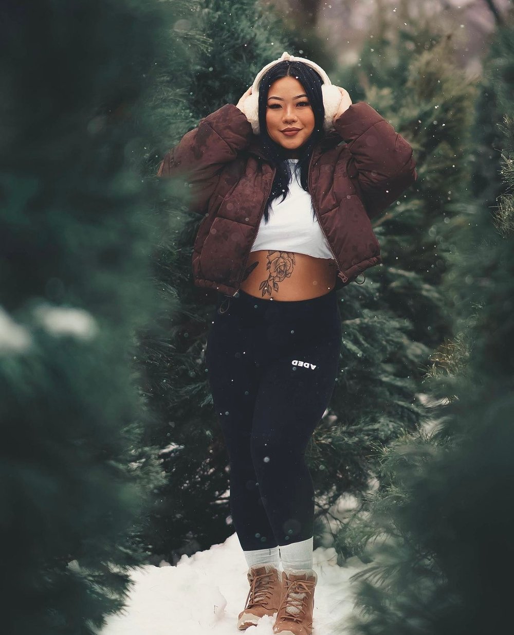 Image of DEDA HIGH WAIST WOMENS LEGGINGS BLACK STAPLE LOGO