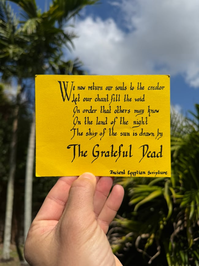 Grateful Dead 80s Scripture 5.5" Card 