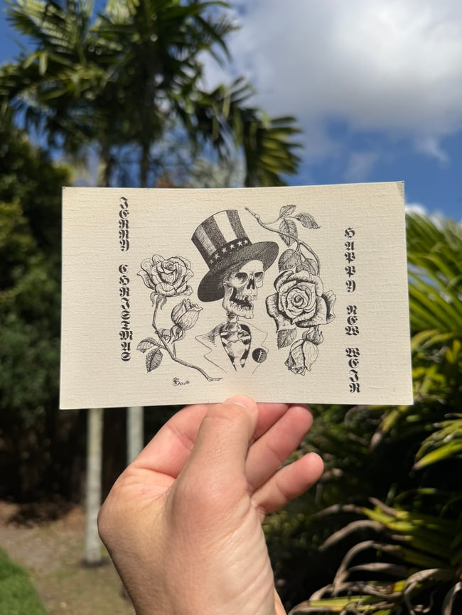 Grateful Dead 80s Jerry Christmas 7" Card 