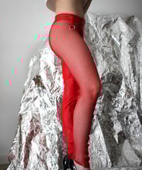 Image 2 of Red fishnet matte Pants  (Size M,  XL)