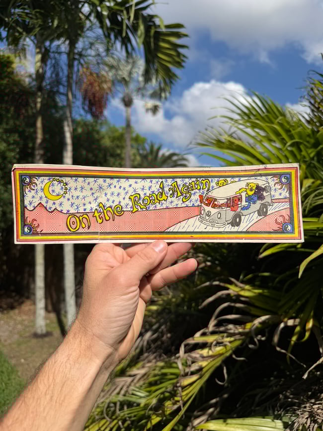 Grateful Dead Early 80s On the Road Again 11" Sticker