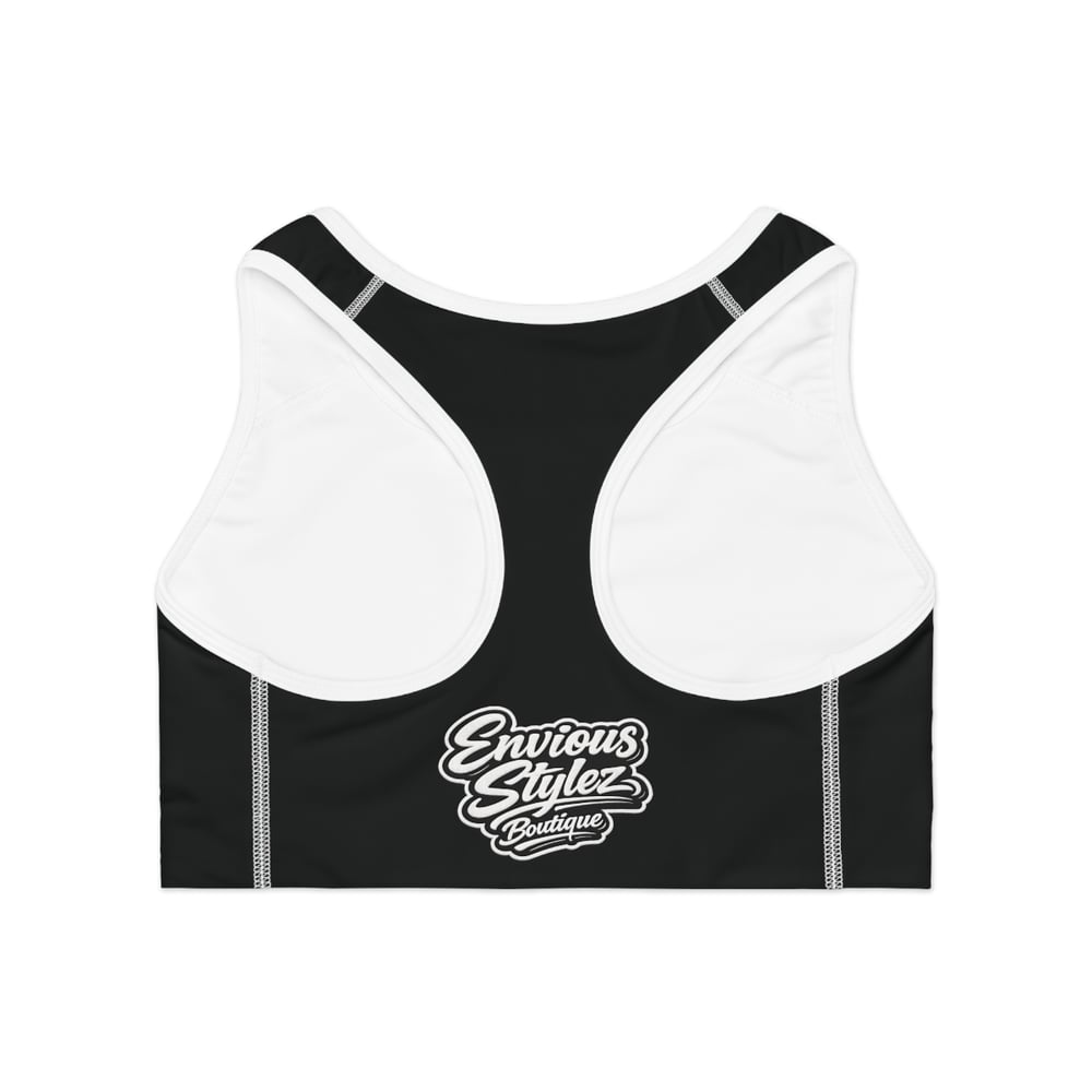 Image of Pretty & Paid Sports Bra — Graphic Racerback Activewear