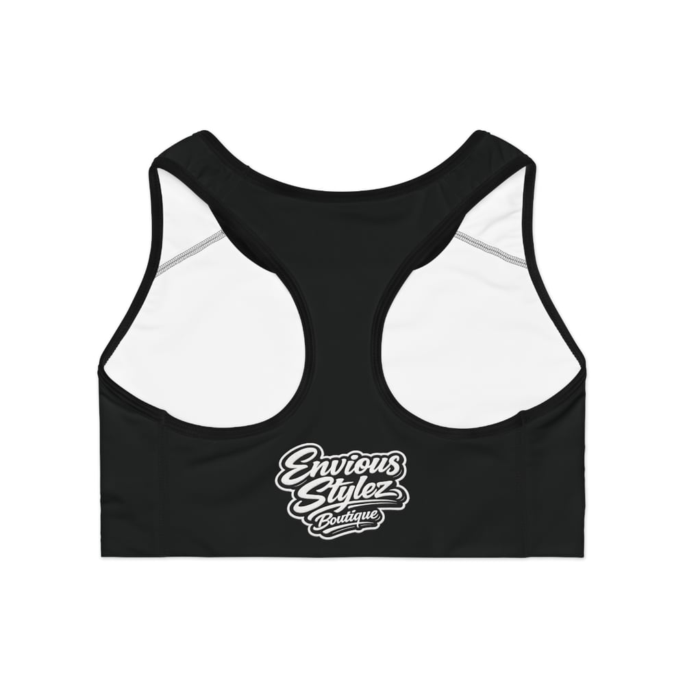 Image of Pretty & Paid Sports Bra — Graphic Racerback Activewear