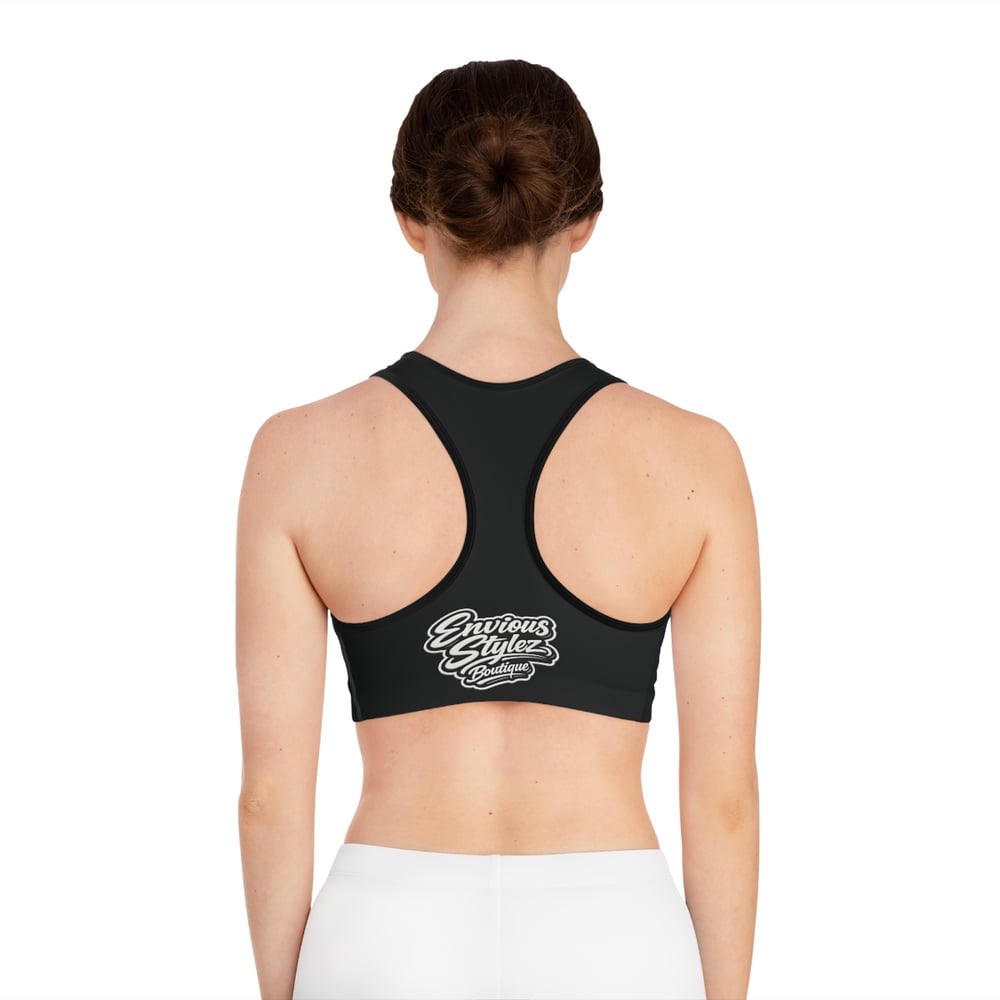 Image of Pretty & Paid Sports Bra — Graphic Racerback Activewear