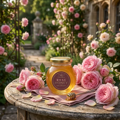 Image of Raw Organic Rose Honey (280grams)