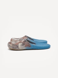 Image 1 of Blue Heel Wool Slip-ons