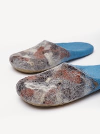 Image 4 of Blue Heel Wool Slip-ons