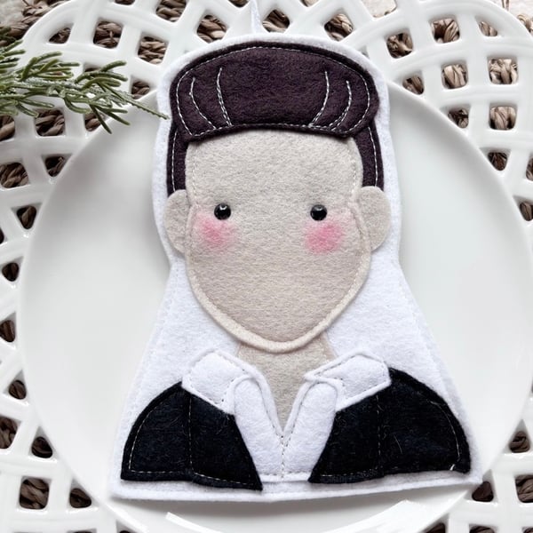 Image of Johnny Cash felt decoration