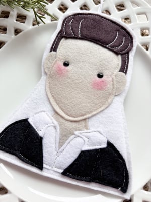 Image of Johnny Cash felt decoration