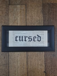 Image 2 of  "CURSED" 1800's bible page with preserved spider web  