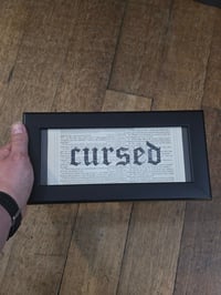 Image 3 of  "CURSED" 1800's bible page with preserved spider web  