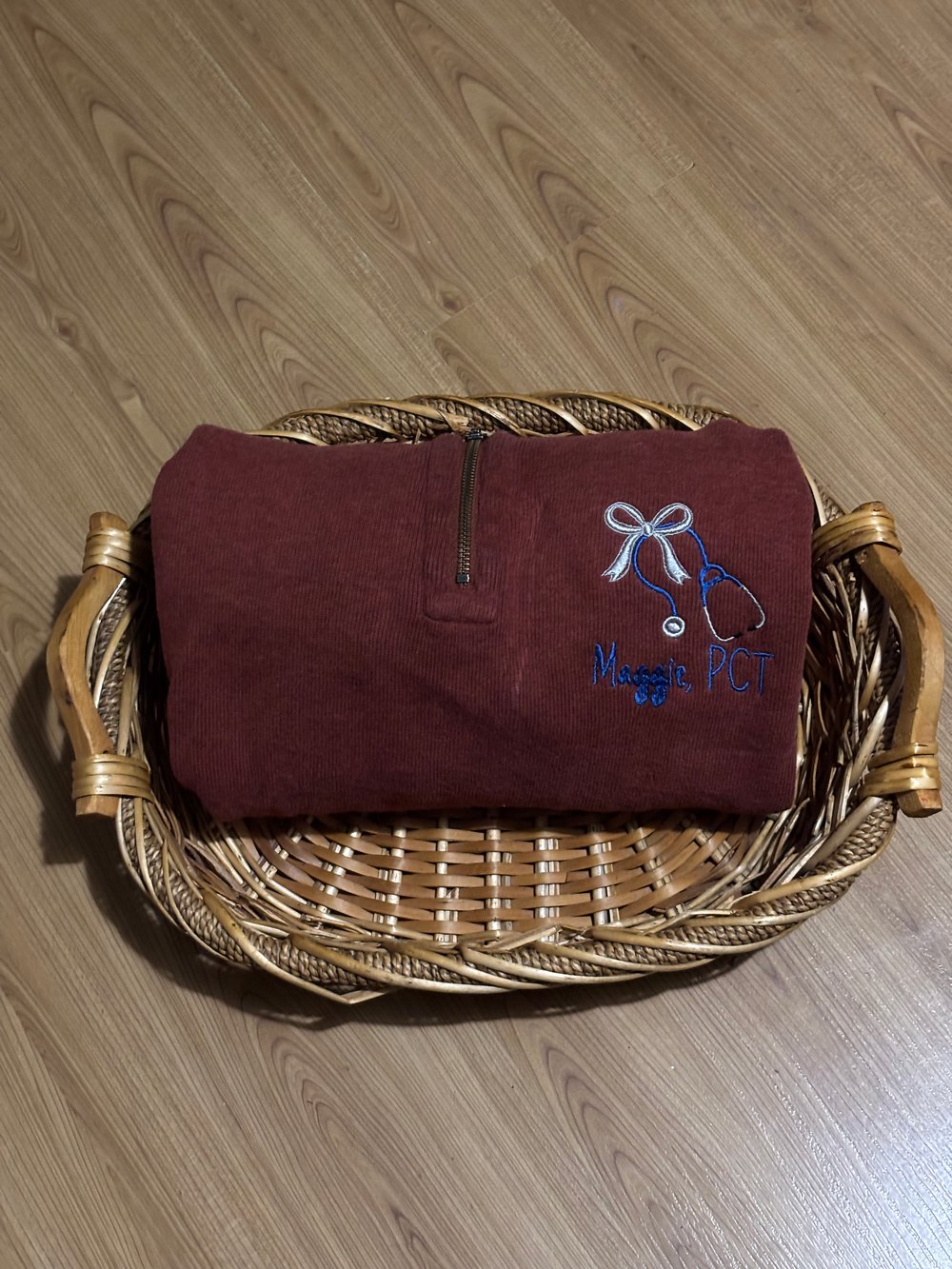 Image of Custom Name & Title Quarter Zip Sweatshirt | Embroidered Pullover for Nurses, Realtors, Teachers