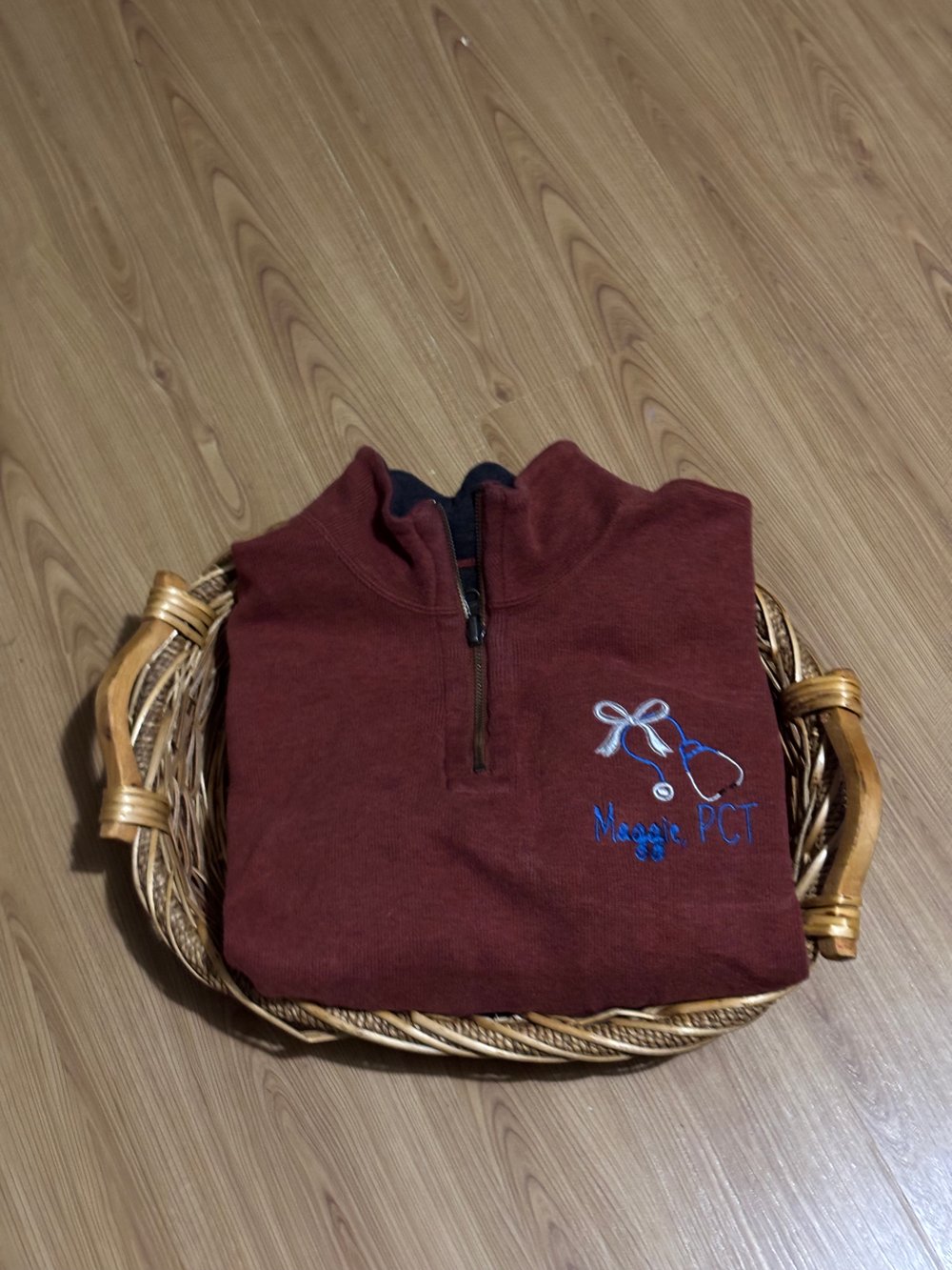 Image of Custom Name & Title Quarter Zip Sweatshirt | Embroidered Pullover for Nurses, Realtors, Teachers